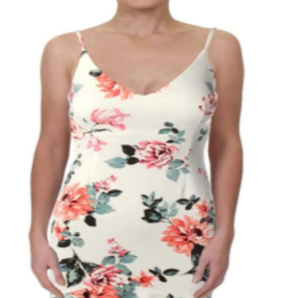 Aqua Women's Floral Print Flounce Hem Sundress